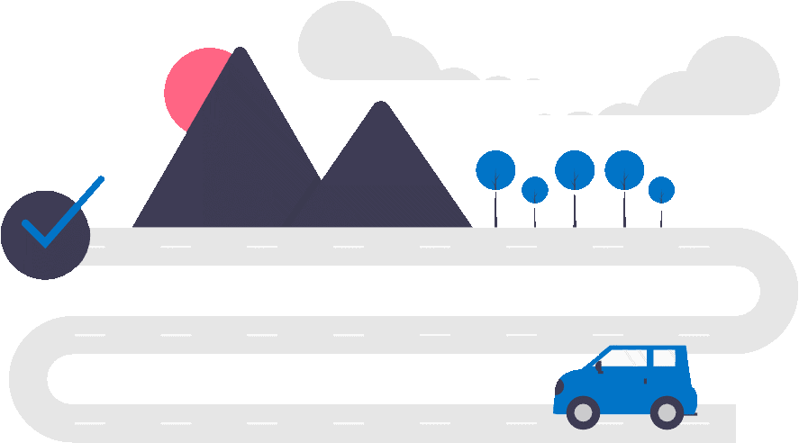 Car Shipping Company 9 Vector image of a car on a road, showcasing the flexible options of a car shipping company like World Cargo.