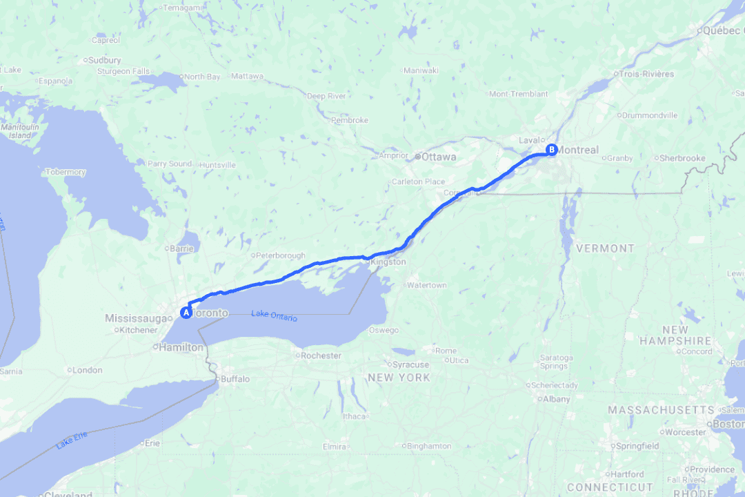 Toronto to Montreal